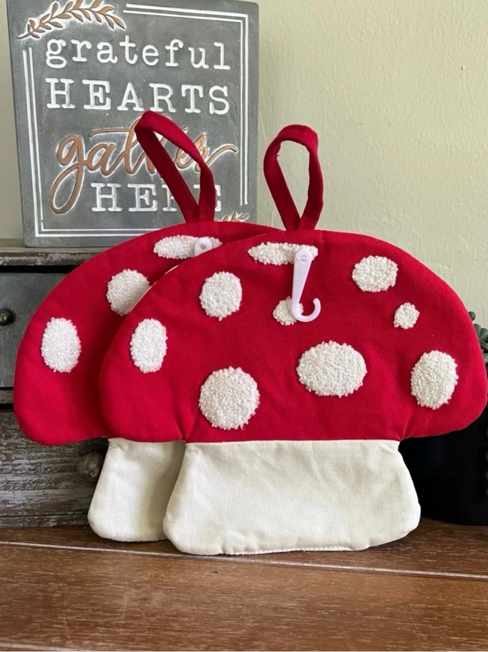 New Boho Mushroom Pot Holder Set